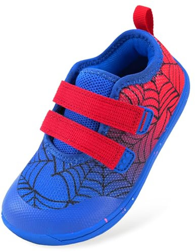 Scarpe a Piedi Nudi per Bambini e Ragazze Barefoot Scarpe Minimaliste Passeggio Scarpe da Trail Running per Ragazzi e Ragazze Scarpe da Interno(Rosso Blu,28 EU Larga)