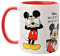 Widdop and Co. - Tasse Disney Mickey Mouse – Tasse à thé rouge/blanc, tasse à café en grès émaillé – Produit sous licence officielle Disney (325 ml).