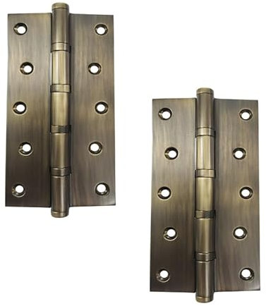 Adonai Hardware Brass Ball Bearing Hinge (6 x 3 x 3mm x 2 Pack, Antique Brass)