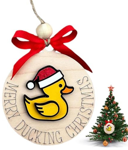 Lustige Weihnachtsdekoration, Weihnachtsdekoration, Frohe Ente, Ornamente für Weihnachtsbaum, Heimdekoration, Baumschmuck für Weihnachtsbaum, Türen, Fenster, Wände und Kamine