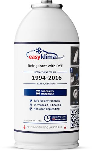 EasyKlima Kit di Ricarica del Refrigerante AC Con Colorante per l'identificazione Delle Perdite - Kit di Ricarica CA Facile e Veloce - Colorante UV Contrastante per Indicare le Perdite di CA