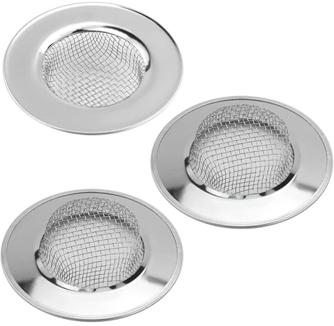 3 Stück Abflusssieb Edelstahl, Abfluss-Sieb Waschbecken, Rostfrei 6,4CM Haarsieb Dusche, Spüle Abfluss-Sieb für Küche