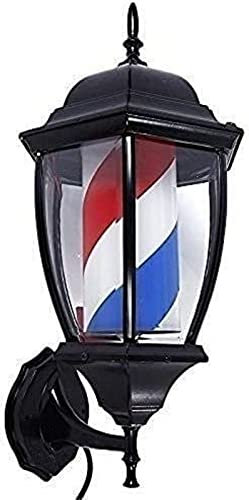 VAESAZDSZ Lámpara de Pared para Exteriores con Poste de barbería, luz LED para Poste de barbería, Letrero de peluquería, Tiras giratorias para barbería