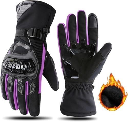 Gants de moto coupe-vent imperméables pour femme - Gants de moto pour femme - gants moto hiver - gant moto hiver homologué homme - gant moto chauffant - sous gants moto - Gants de moto pour écran tact