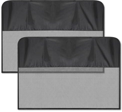 DIZA100 Sonnenschutz Auto Baby, 2 Pack Magnetisch Halbe Verdunkelung und Halbe Durchsicht Sonnenschutz Kinder, Zurück Seitenfenster Vorhang für UV-Schutz