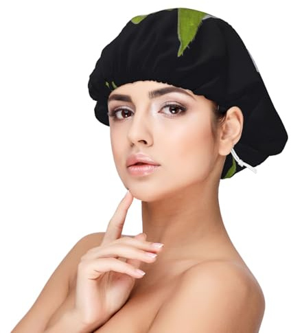 Xiso Ver Field Pansy Satin Bonnet Silk Bonnet for Sleeping with Adjustable Straps Hair Cap Double Layer Satin Lined Sleep Caps for Women's Natural & Curly Hair