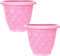 Fyne-Finds Set of 2 Round 33cm 13inch Garden Plant Pot Woven Flower Outdoor Decor Planter Frost Proof, Weatherproof, Drainage Hole (Raspberry Pink)