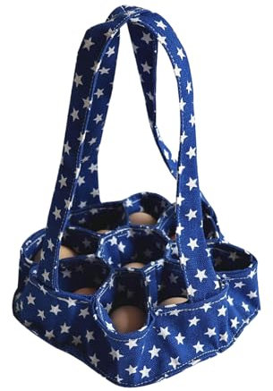 Allayu Maison d'œufs 12 œufs, poulet, pingouin, porte-œufs avec sacs à œufs, paniers à œufs bouillants, Solution pour œufs, Étoiles bleues