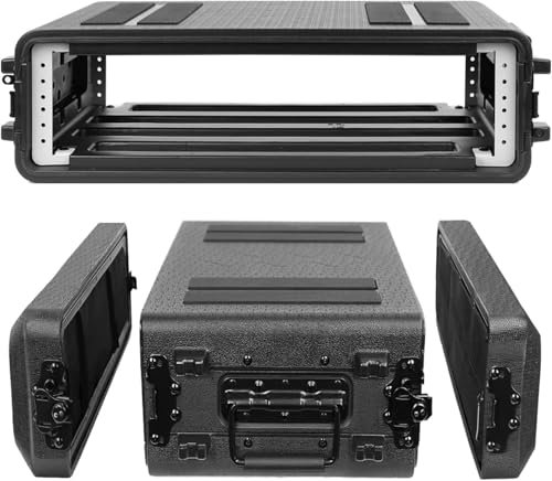 RDYMONKEY 2U Roto Rack DJ Rack Case – Flightcase, wasserdicht & staubdicht – Rackschrank für Verstärker, DJ-Mixer, Effektgeräte mit Mikrofonfächern (2U Rack Space 30 CM Deep)