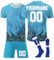 LILIHOT Personalisiert Fußballtrikot Kinder Erwachsene Fusstball Shorts Socks&Trikots 3 Teiliges Set,mit Namen Teamname Nummer Logo Atmungsaktiv Sport Tshirt Trainingsanzug Fantrikot(#C Sky Blue)