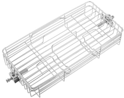 Sosoport Expandable Stainless Steel Rotisserie Grill Basket for Fish Chicken and Vegetables Durable Bbq Rack with Rotation for Even Cooking for Outdoor Picnics