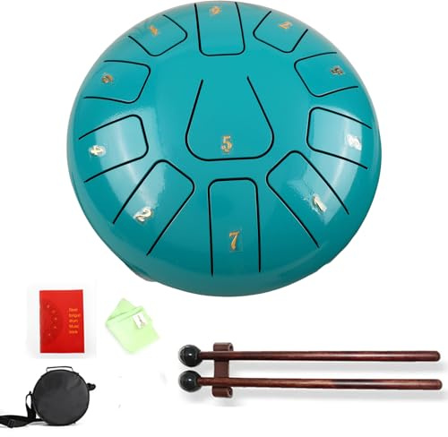 NEWFUN Steel Tongue Drum, 8 Zoll 11 Töne, Meditationsinstrument Inkl. Tasche & Schlägel