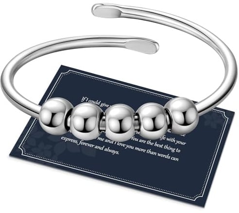 J.Fée Anxiety Ring Edelstah 316L,Verstellbar Angstring Stressring | Spinner Ring Edelstah Ringe Frauen Ringe Damen, Schmuck Damen Geschenke Frauen