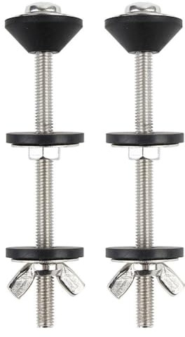 FUANA 2 Pack Toilet Seat Bolts for Heavy Duty Toilet Tank Screws with Washers and Wing Nuts, Long Screw KitforMost Standard Toilets Door Lock