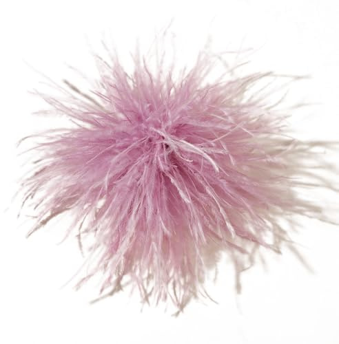 Aniyan Damen Federbrosche 8-10 cm – Natürliche Straußenfeder Ansteckbrosche, Handgemachte Feder Blume Brosche für Hochzeit, Party, Kostüm, Hut & Kleid Accessoire, Rosa Purpurrot