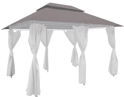 Ersatzdach für Pavillon Girona 3 x 4 m – Grau/Anthrazit – Wetterfest & Reißfest