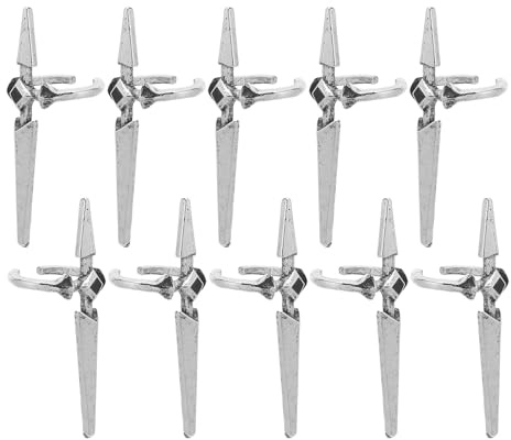 TOYANDONA 10pcs Silver Nail Rings for Women, Zinc Alloy Sword Shape Cross Design, Adjustable Fingertip Rings, Resist Fading and Tarnishing, for Daily Use and Parties