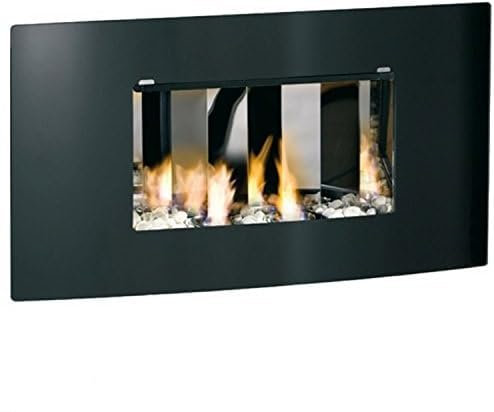 Gel & Ethanol Kamin Kaminofen Ethanolkamin Gelkamin mit gebogener Glasfront Olympus D schwarz