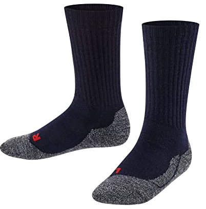 FALKE Unisex Kinder Socken Active Warm K SO Wolle Funktionsmaterial dick atmungsaktiv 1 Paar, Blau (Marine 6120), 39-42