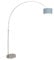 Qazqa - Modern Bogenleuchte I Bogenlampe I Lampe I Leuchte Stahl I Silber I nickel matt mit 35I35I20 blau verstellbarem Schirm - XL I Wohnzimmer I Schlafzimmer - Stahl Länglich - LED geeignet E27