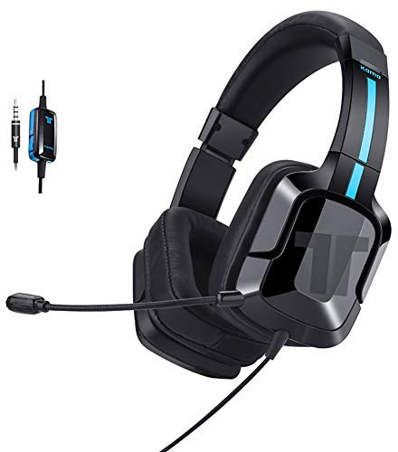 Tritton Kama+ Casque Gaming PC avec Micro Compatible PS5, PS4, Xbox Series, Nintendo Switch - Haut Parleur 40mm - Casque Gamer Filaire avec Microphone Ajustable Omnidirectionnel et télécommande, Noir