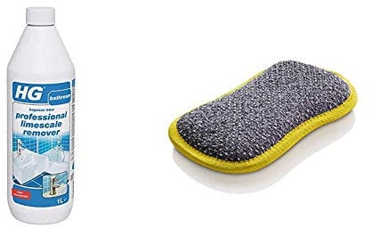 HG Professional Limescale Remover 1L - The most powerful concentrated limescale remover available & e-cloth - Washing Up Pad