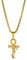 JewelryWe Schmuck Herren Halskette mit Ankh Kreuz Schlange Anhänger Edelstahl Zirkonia Weizenkette Gold Geschenk