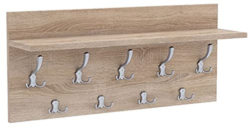 AKKE Mikon 40x90 | VERTI Garderobenpaneel Wandgarderobe Garderobe Wandpaneel Kleiderstange ALUMINIUM | SONOMA