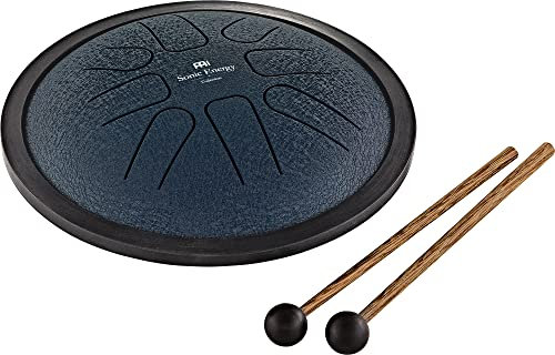 Sonic Energy 7 Zoll Zungentrommel – G Moll, 8 Töne – Für Meditation, Yoga, Kinder – Inkl. Schlägel und Tasche – Marineblau (SSTD2NB)