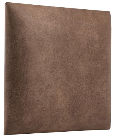 softwalls Wandkissen Vintage Leder mit 50mm Polsterung - Bett Kopfteil Wandpolster - Wandverkleidung - Wandpaneele | 30 x 30 Braun