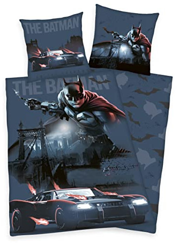 Bettwäsche glatt Batman Bettwäsche Fotodruck The Dark Knight Gotham City Brooklyn Bridge Fledermaus Batman 135 x 200 cm 100% Baumwolle NEU Wow - All-In-One-Outlet-24 -