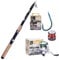 Zite Fishing Forellen Angelset | Teleskoprute 240cm + Angelrolle Bespult mit Ersatzspule + Vorfach-Haken 10 STK | Einsteiger Combo Angelaurüstung