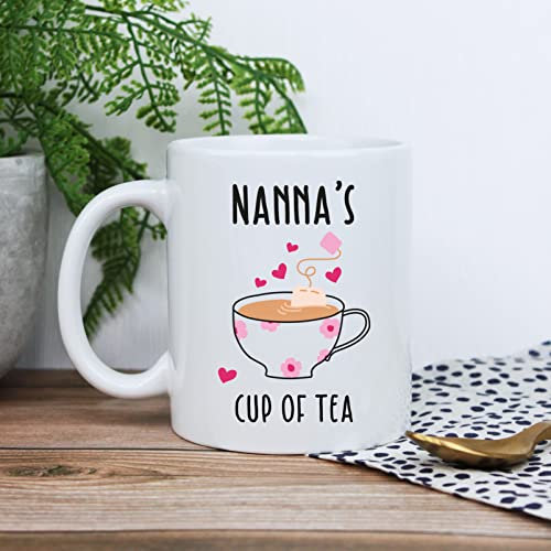 eBuyGB Nanna's Cup of Tea Mug, 350ml Printed Coffee Mug, Mother's Day, Birthday Gifts for Nanna