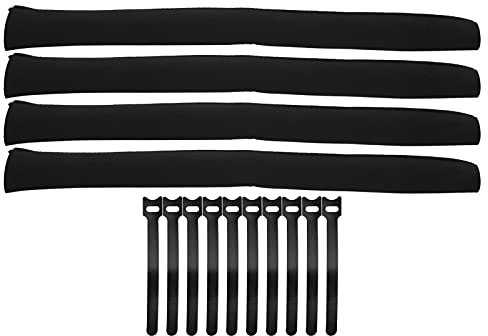 Set of 4 Cable Management Sleeves with Zipper and Ties for Tangle-Free Organization and Protection