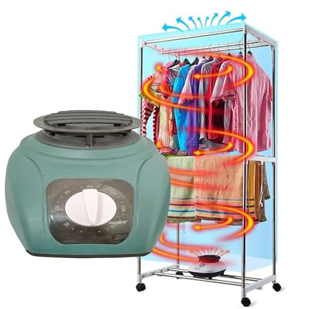 FQMYLTYN Sèche-Linge Électrique 1500W avec Chauffage Intérieur, Sèche-Linge Portable Super Silencieux pour Vêtements et Chaussures, Matériaux Ignifuges en PC, Synchronisation de 180 Minutes