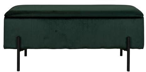 möbelando Truhenbank >Watford< in Grün, Stoff - 95x46x36,5cm (BxHxT)