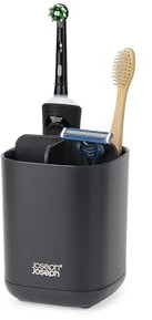 Joseph Joseph Easy-Store Zahnbürstenhalter Caddy, Aufbewahrung im Badezimmer, klein, Mattschwarz