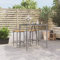 Rantry Bartisch mit Glasplatte Küchentisch Tresentisch Stehtisch Bartheke Küchentresen Küchentheke Beistelltisch Möbel Esstisch Küche Wohnzimmer Esszimmer Grau 110x70x110 cm Poly Rattan