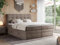 MKS MEBLE Boxspringbett 200x200 mit Bettkasten und Matratze H4 - Boxbett - H4 Braun Velvet - ERNI King