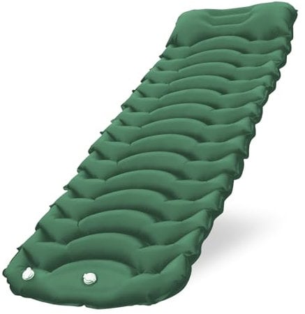 CIXMUS Isomatte Luftmatratze Selbstaufblasend, Bequem Verdicktes Aufblasbare Matratze mit Fußpumpe und Kopfkissen, Wasserdicht Camping Matratze Ultraleicht Schlafmatte Outdoor (Grün)