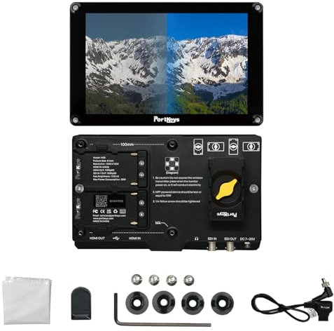 Portkeys HS8 8 Camera Field Monitor, 1100nit Brightness 3D LUT 4K HDMI Input 3G SDI in/Out, V Power Dual NP-F Battery Supply Vector Scope DSLR Monitor for Live Stream, etc