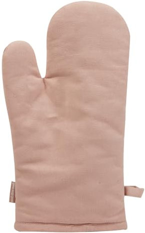 100% Cotton Oven Gloves Heat Resistant Oven Mitt with Hanging Loop & Recycled Polyester Fibre Filling Rustic Style Country Kitchen Pot Holders with Hanging Loop (Blush Pink)