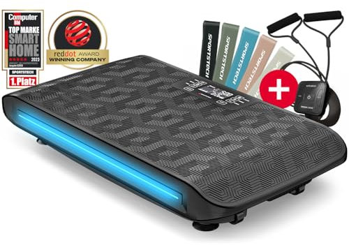 Sportstech sVibe - 4D Vibrationsplatte für Zuhause – 99 Trainingsstufen – Deutsche Qualitätsmarke – Smart LED – Ultra-leise – Elegantes Hexagon-Design - Massagefunktion – Training Bauch Beine Po – App