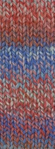 Lana Grossa Merino Twister 17 - Blau/Tomatenrot/Rosa/Minttürkis/Tonrot/Graubraun
