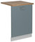 Vicco Geschirrspülblende R-Line, Geschirrspüler Fronttür, Blau-Grau, 60 cm, AP Eiche