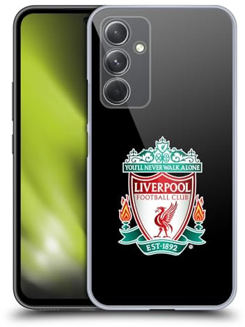Head Case Designs Offizielle Liverpool Football Club Schwarz 1 Crest 1 Harte Rueckseiten Handyhülle Hülle Huelle kompatibel mit Samsung Galaxy A54 5G