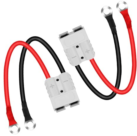 SZHUGEKI 2 Stück Batterieanschluss Stecker 50A, 600V, 10AWG, 20CM O-Ring | kompatibel mit Anderson-Gabelstapleranschlüssen, Geeignet für Gabelstapler, Anhängerwinden und Fahrzeuge