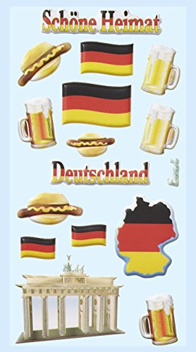 1 Bogen weiche Softy Sticker Deutschland 3D Look Aufkleber