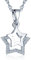 Unendlich U Damen Halskette Beweglich Doppel Pentagramme Sterne 925 Sterling Silber Zirkonia Anhänger Kette, mit Weiße Geschenkbox/Blaue Geschenktasche (Silber(mit Geschenkbox))