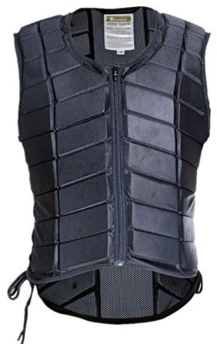 UNISTRENGH Equestrian Vest Professional Safety EVA Padded Horse Riding Vest Body Protector Gear Waistcoat Unisex Black Zipper Waistcoat for Adult Men Women Kids Children (Medium)